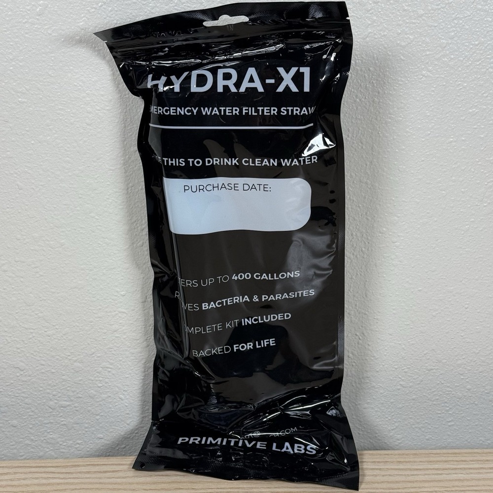 Primitive Labs HYDRA-X1 Emergency Water Filter Straw Survival Bug Out Gear
